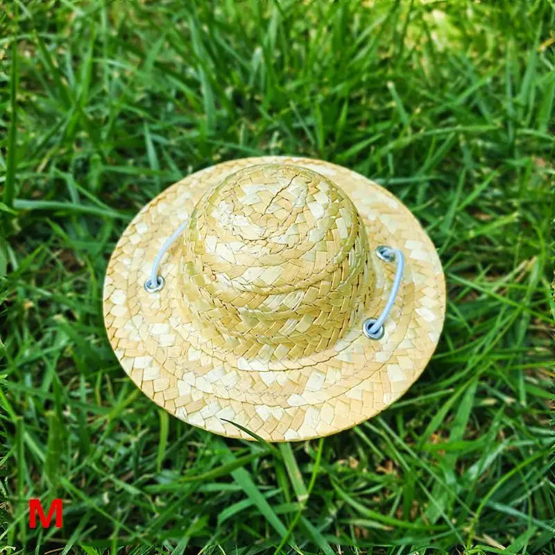 Adjustable Woven Pet Hat – Dog & Cat Photo Prop Sunshade Cap Pet Costume Hat Qme M