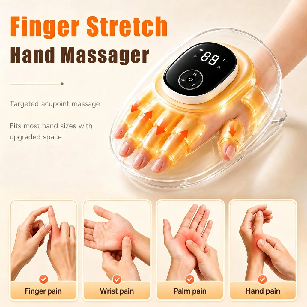 VIMYSHOW Hand Massager – Airbag Heat Compression Glove Hand Massager Qst
