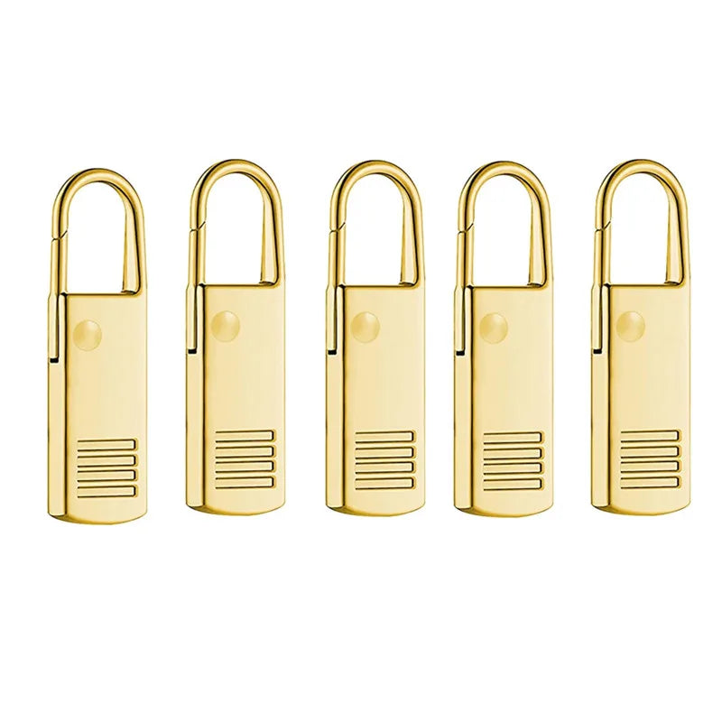 Zipper Slider Puller Repair Kit – 8 Colors, No Tools Needed Zipper Repair Kit Qme 5PCS Gold