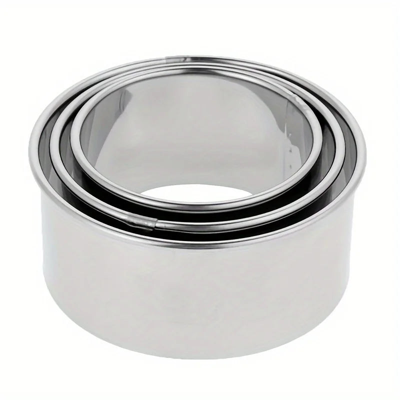 Stainless Steel Round Dumpling & Biscuit Cutter Mould Set Dough Cutter Mould Qme Silvery