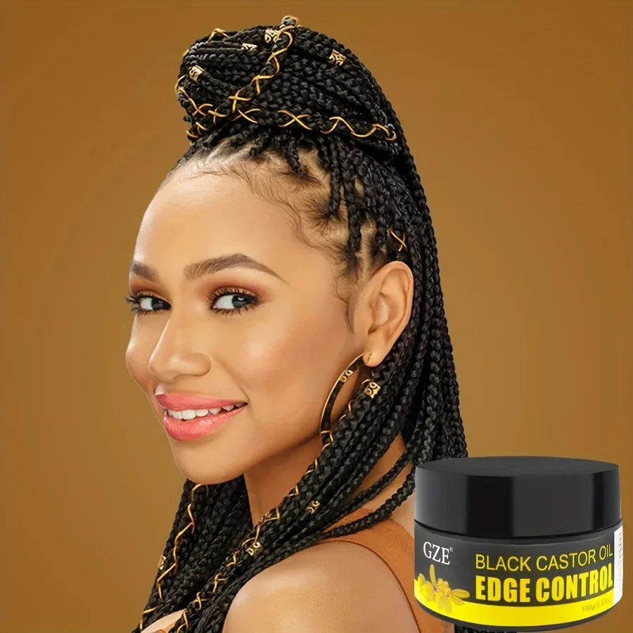GZE African Black Castor Oil Extra Hold Braid & Loc Twist Gel Hair Styling Gel Qme