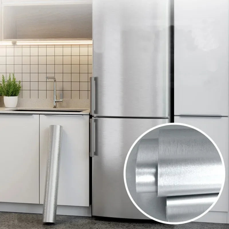 Brushed Stainless Steel Wall Sticker – Waterproof Self-Adhesive Self-Adhesive Wall Sticker Qme