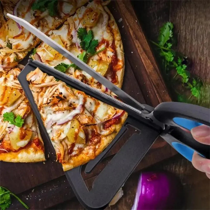 Stainless Steel Pizza Scissors Cutter with Detachable Spatula Pizza Scissors Cutter Qme