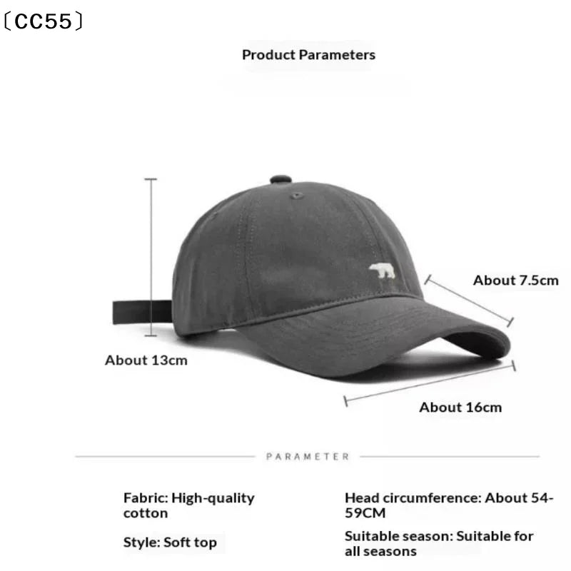 Unisex Bear Design Baseball Cap – Adjustable Curved Brim Hat Baseball Cap Qst