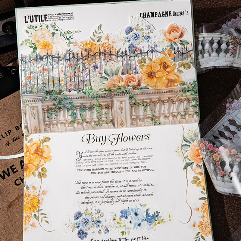 Fence Vine Scene PET Tape | Scrapbooking & DIY Decals Decorative Craft Tape Qme