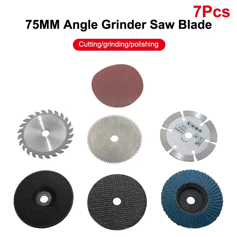 7-Piece 75mm Cutting Disc Set – Tile, Wood & Metal Cutting Cutting Disc Set Qme Default Title