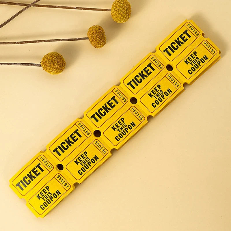 100 Raffle Tickets for Classroom, Party & Event Lotteries Raffle Tickets Qme Yellow