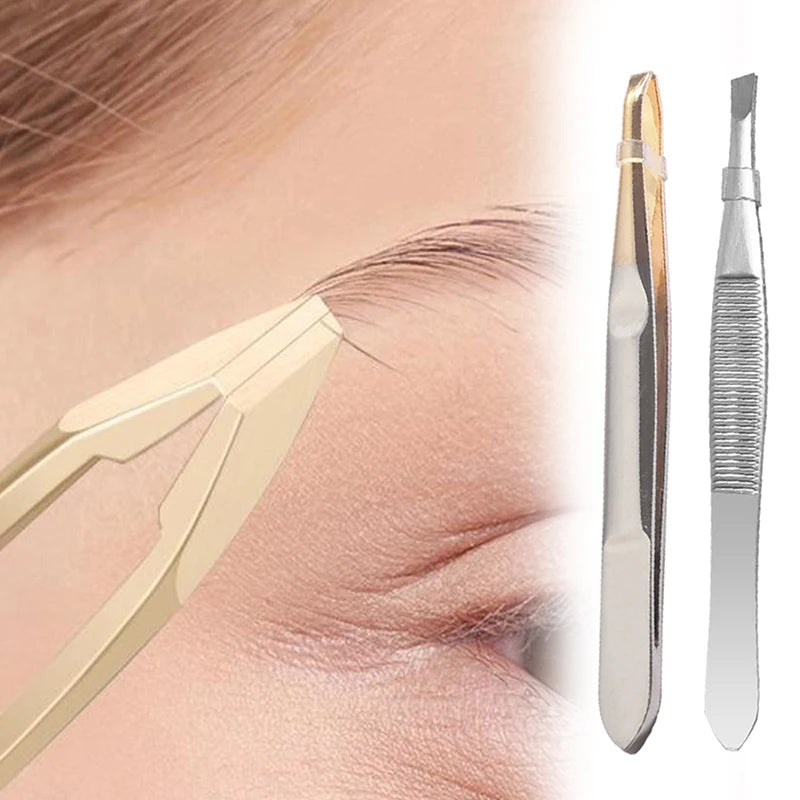 Stainless Steel Eyebrow Tweezers – Precision Makeup Tool Eyebrow Tweezers Qst
