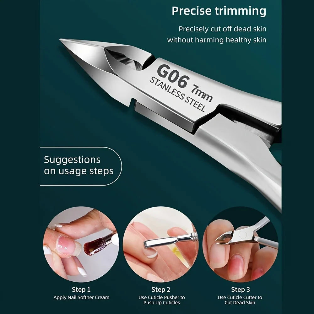 Professional Stainless Steel Cuticle Trimmer – Dual Spring Blade Cuticle Trimmer Qme