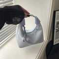 Sweet Sparkling Stars Nylon Shoulder Bag with Pearl Pendant Crossbody Shoulder Bag Qme A4
