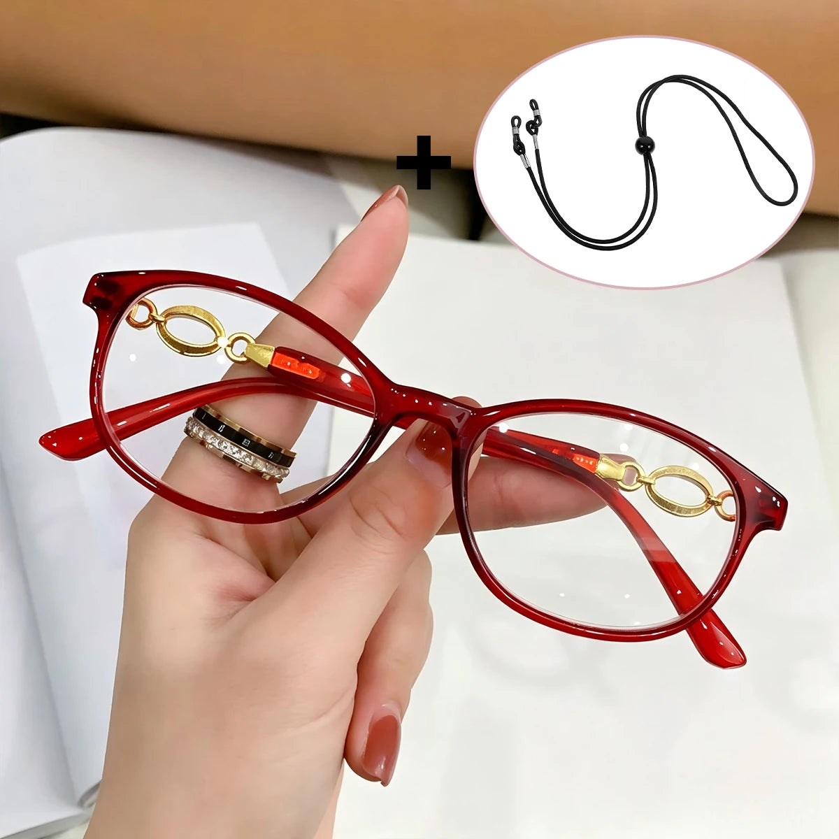 VOPHA Auto Focus Blue Light Blocking Reading Glasses – Round Reading Glasses Qst Red