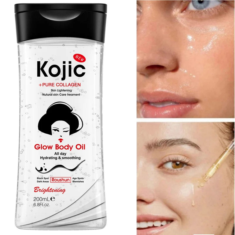 ROUSHUN 200ml Kojic Acid Body Oil – Moisturizing Skin Care Body Care Oil Qst