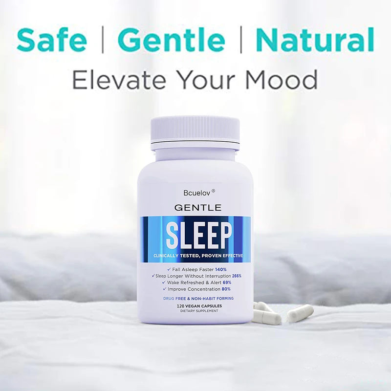 Bcuelov Sleep Support Capsules – Melatonin, GABA & Ashwagandha Sleep Support Supplement Qst
