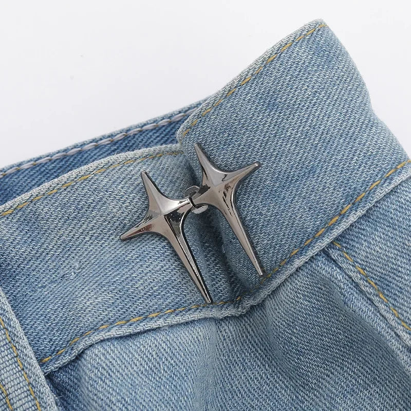 Star No-Sew Waist Button Adjuster – Metal Buckle Pair Waist Button Adjuster Qst C