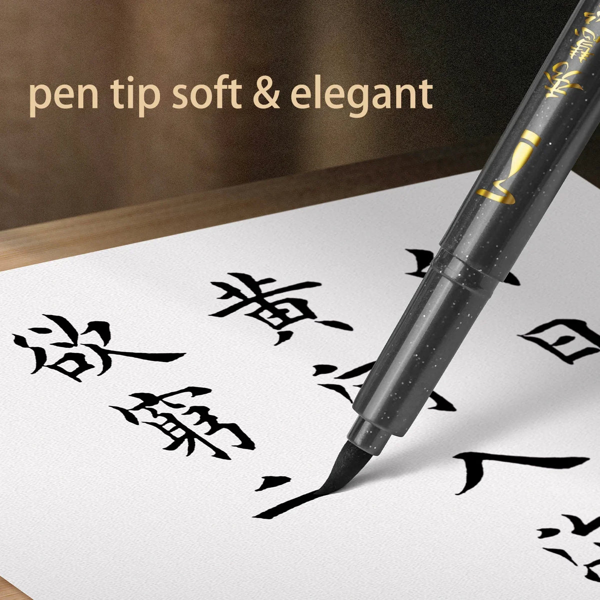 4-Size Calligraphy Brush Pen Set – Black Ink Hand Lettering Calligraphy Brush Pen Set Qme