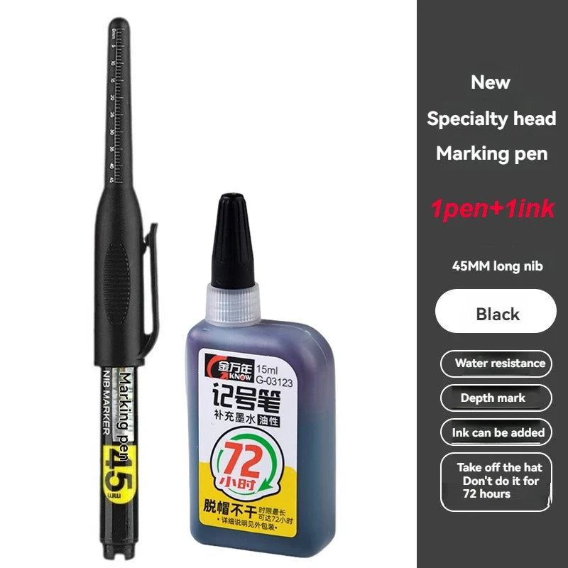 Waterproof Deep Hole Marker Pen – Tile & Carpentry | Qme Deep Hole Marker Pen Qme 1 pens 1 inks black