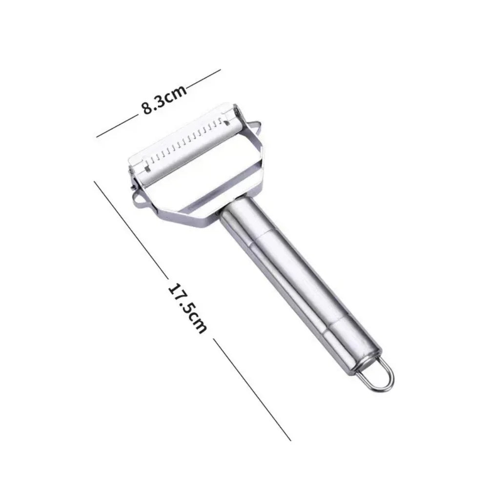 2-in-1 Stainless Steel Vegetable & Fruit Peeler Double Head Vegetable Peeler Qme Silver 4 in 1