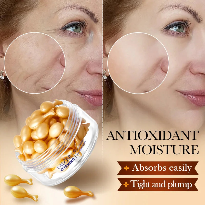 Vitamin E Face Essence Capsules – Lifting, Firming & Brightening Face Serum Capsules Qme