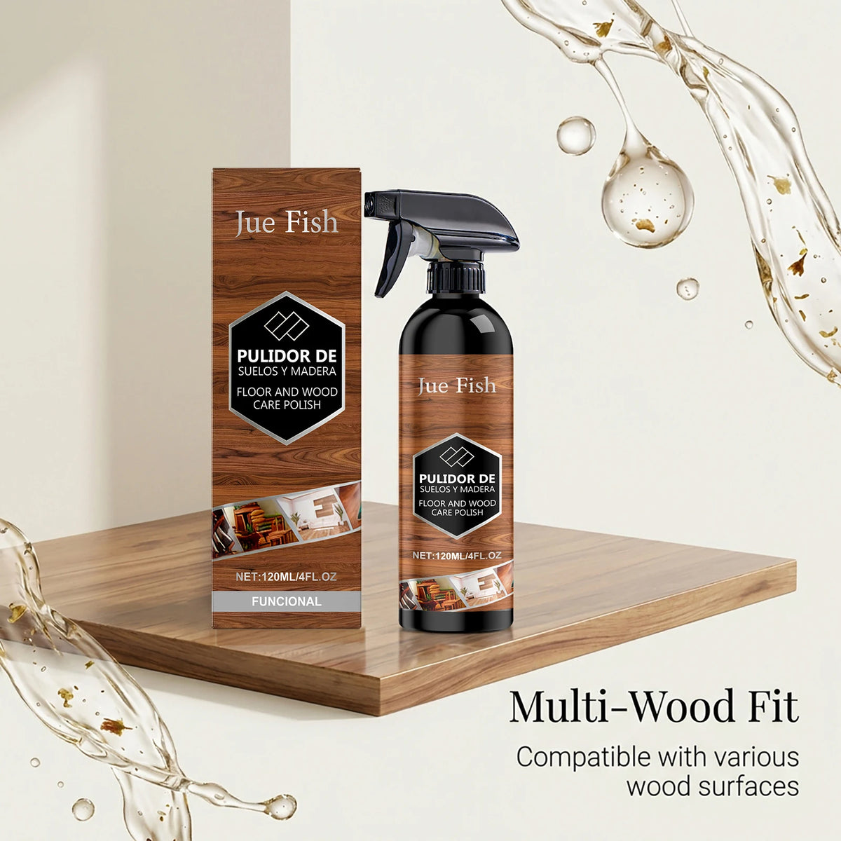 Wooden Floor Care Spray 120ml – Polish, Clean & Protect Floor Care Spray Qst