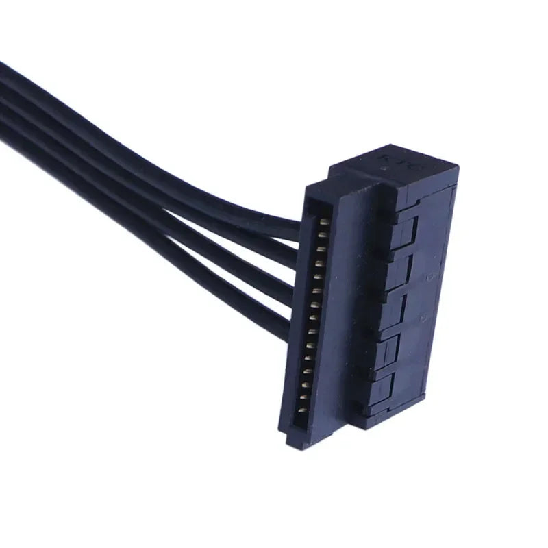 ATX 4-Pin to Dual Right-Angle 15-Pin SATA HDD Power Cable 5-Pack SATA Power Adapter Cable Qme