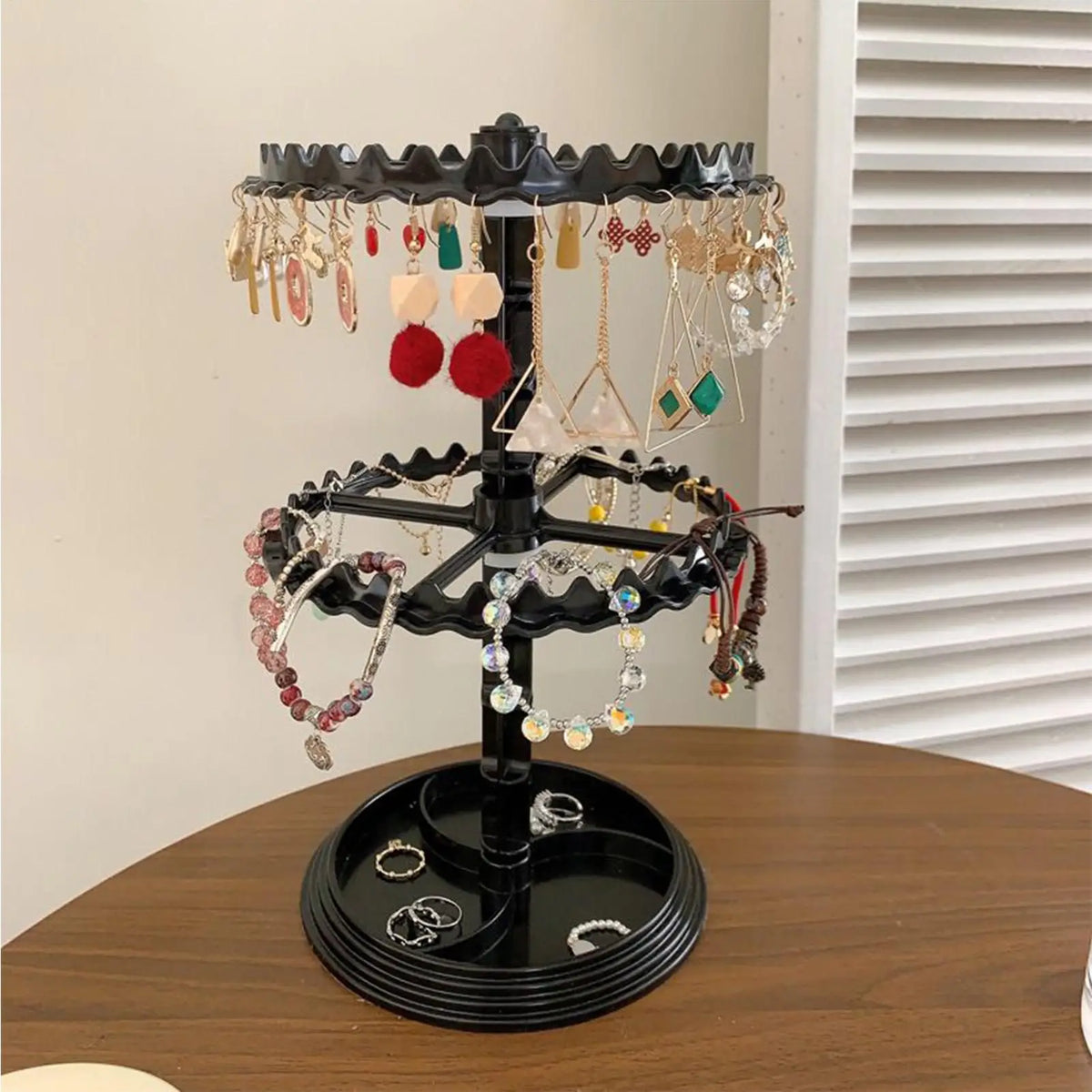 Double-Layer Rotating Jewelry Organizer Rack for Women Jewelry Organizer Rack Qme