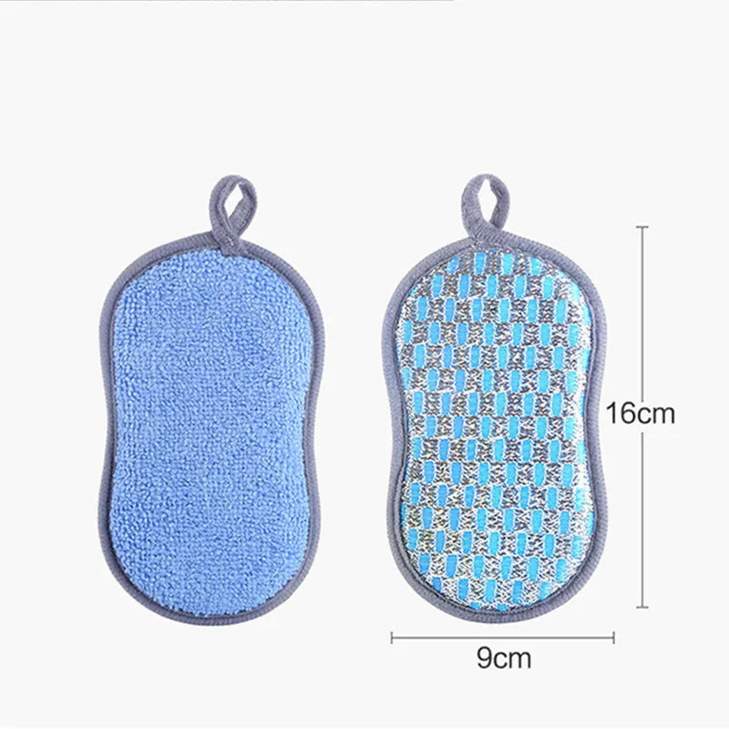 Double-Sided Kitchen Scrubber Sponge | Dishwashing Scouring Kitchen Scrubber Sponge Qme
