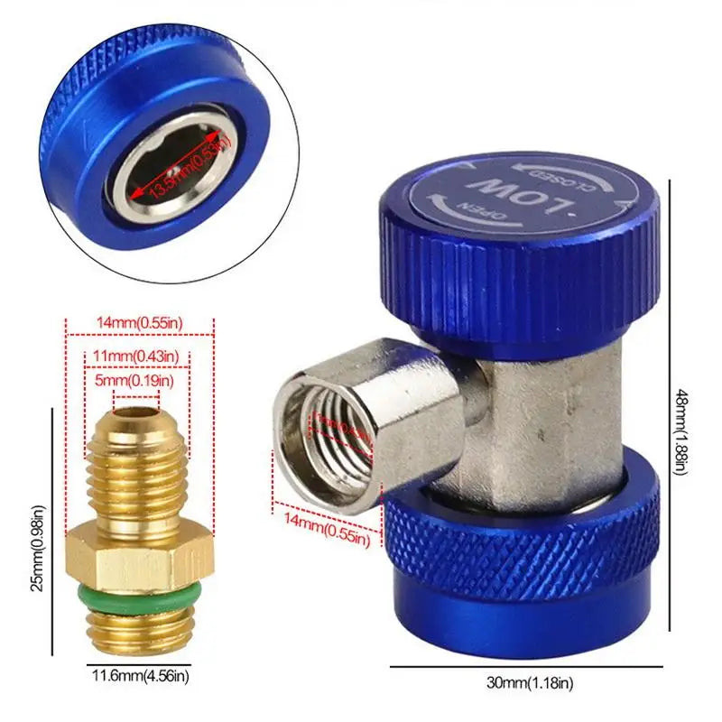 R134a Refrigerant Adapter Hose Assembly – A/C Coupler Kit Refrigerant Adapter Hose Qme