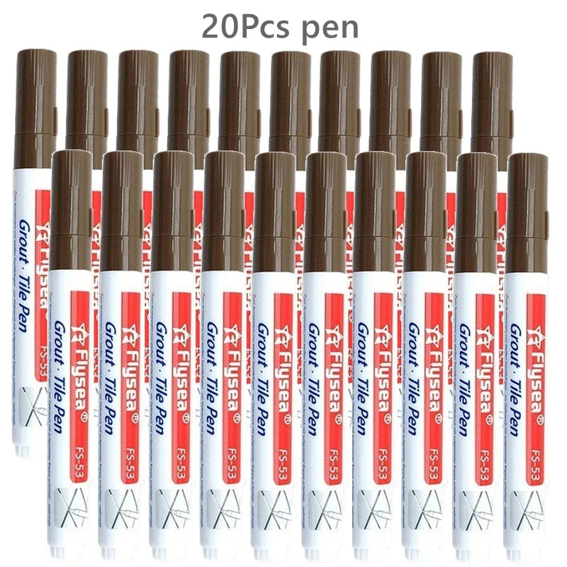 Waterproof Grout Pen Tile Marker – 10 Pack, 18 Colours Grout Repair Pen Qme 20Pcs Coffee color