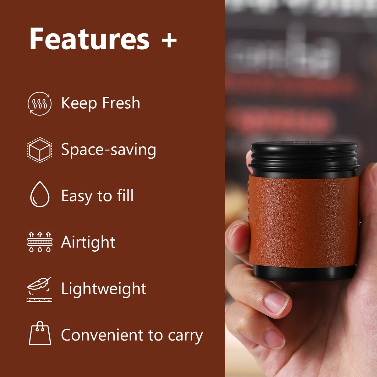 Bincoo 80ML Mini Airtight Coffee Canisters 2-Pack | Portable Coffee Storage Canister Qst