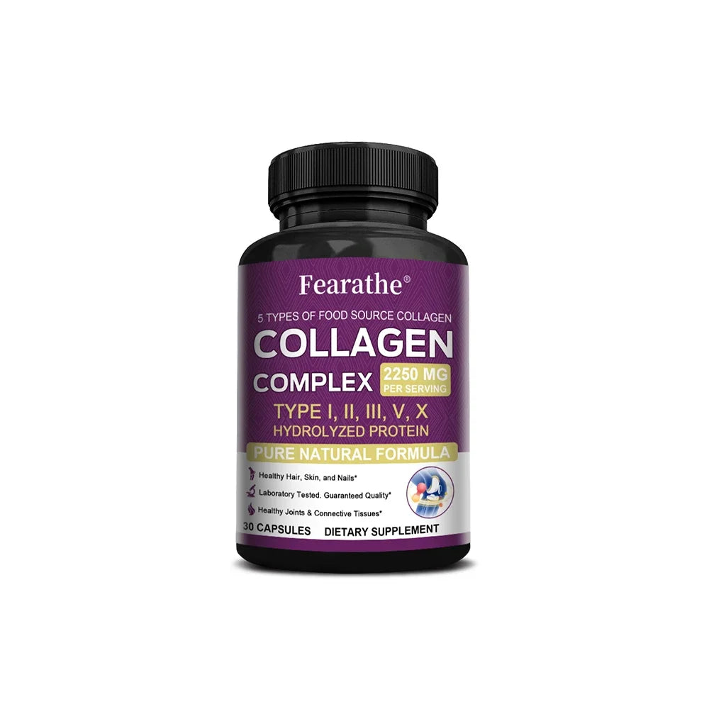 VITALXTRA Multi-Collagen Capsules – Types I II III V X Collagen Supplement Qst 30 count-1 bottle