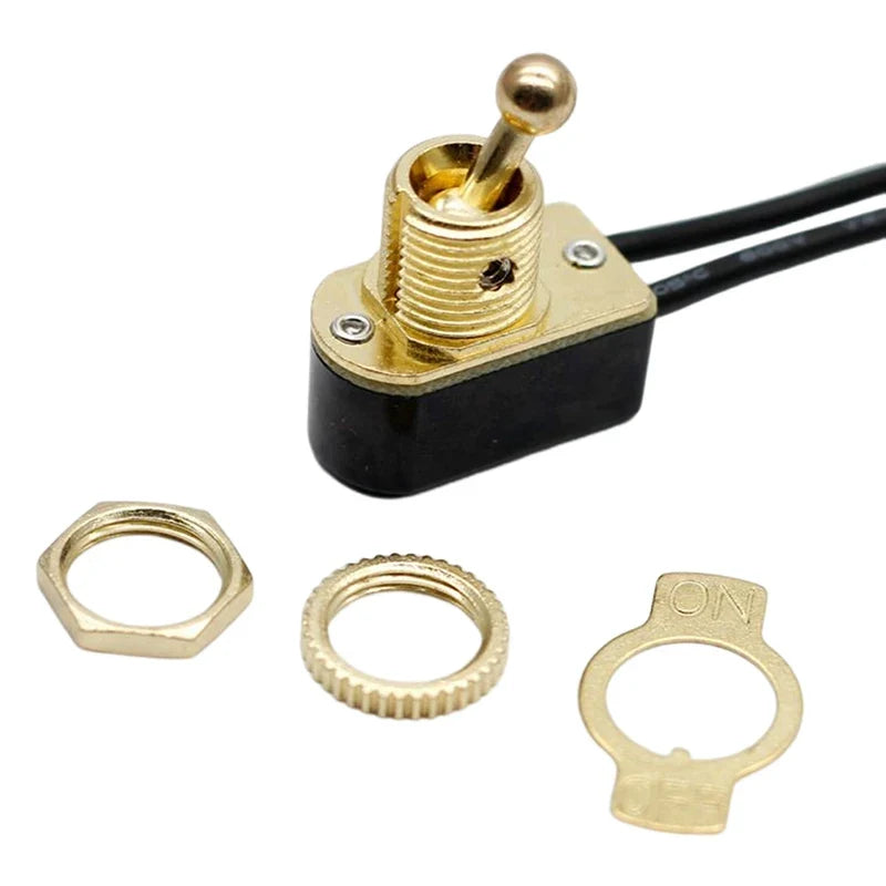 AC 250V 6A Prewired SPST Toggle Switch with Wire Cable Toggle Switch Qme
