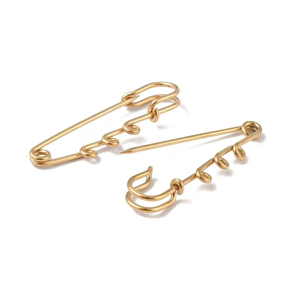 Triple Loop Stainless Steel Safety Pins for Lapel Pin Making – 20pcs Lapel Pin Findings Qme