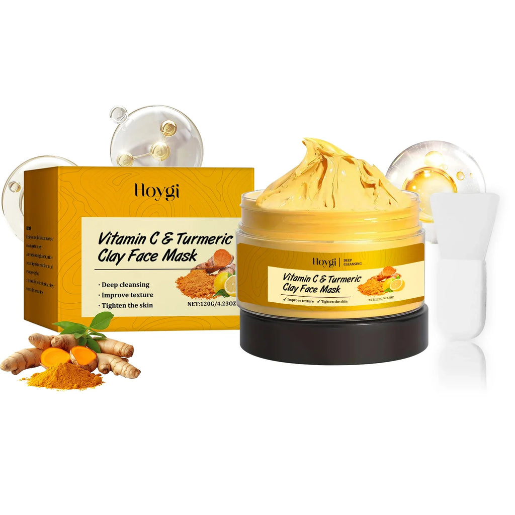 Vitamin C Turmeric Clay Mask – Cleansing & Hydrating | Qme Clay Face Mask Qme 120g boxed