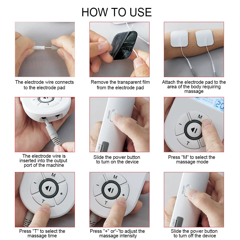 TENS EMS Muscle Stimulator – 36 Modes Digital Pulse Massager Pulse Massager Qst