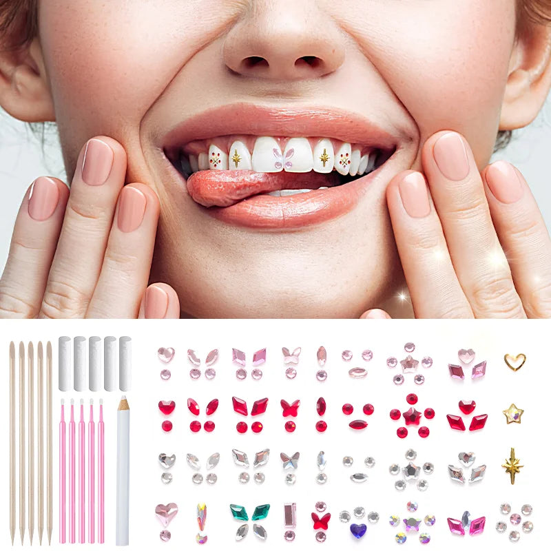 DIY Tooth Gem Kit – Crystal Teeth Jewelry | 8 Color Options Tooth Gem Kit Qme