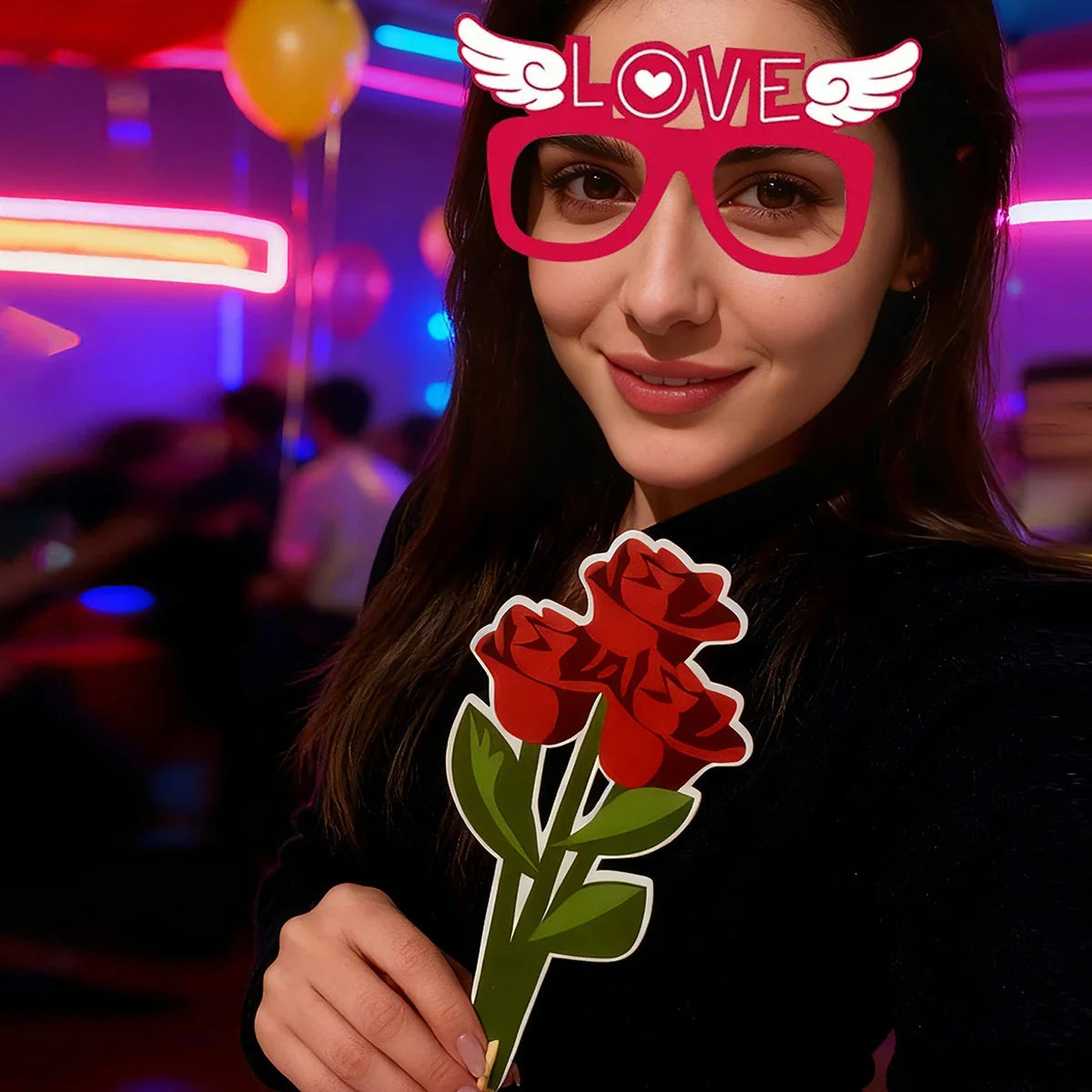 Valentine's Day Photo Props 25-Piece Set | Party Decorations Photo Booth Props Qme
