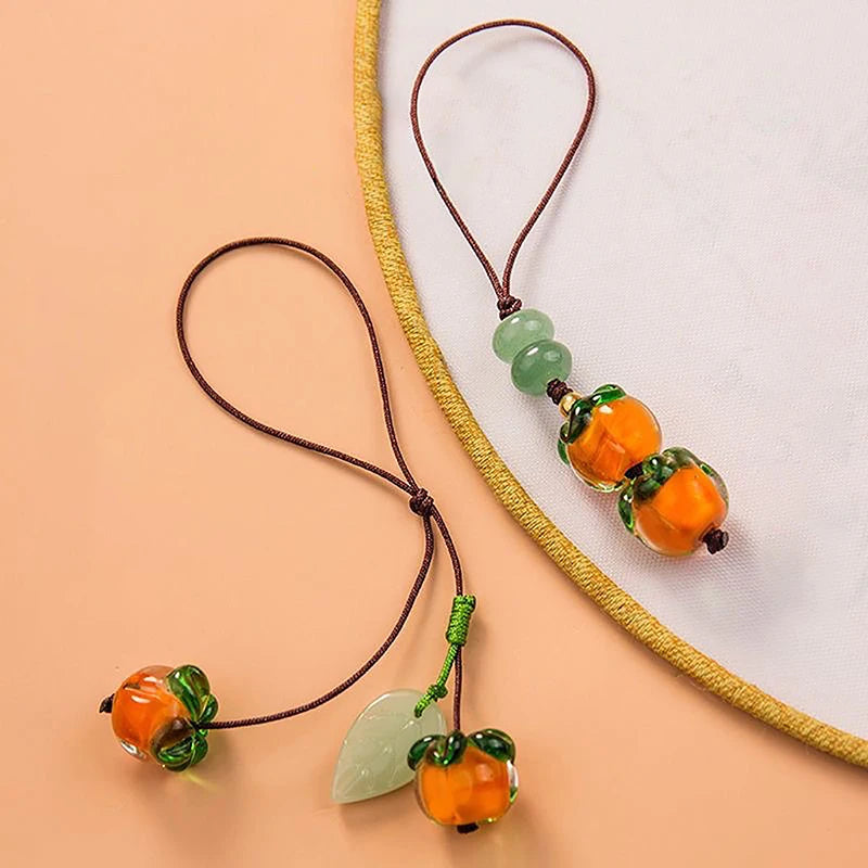 Glazed Persimmon Phone Chain – Retro Chinese Style Pendant Phone Chain Pendant Qst