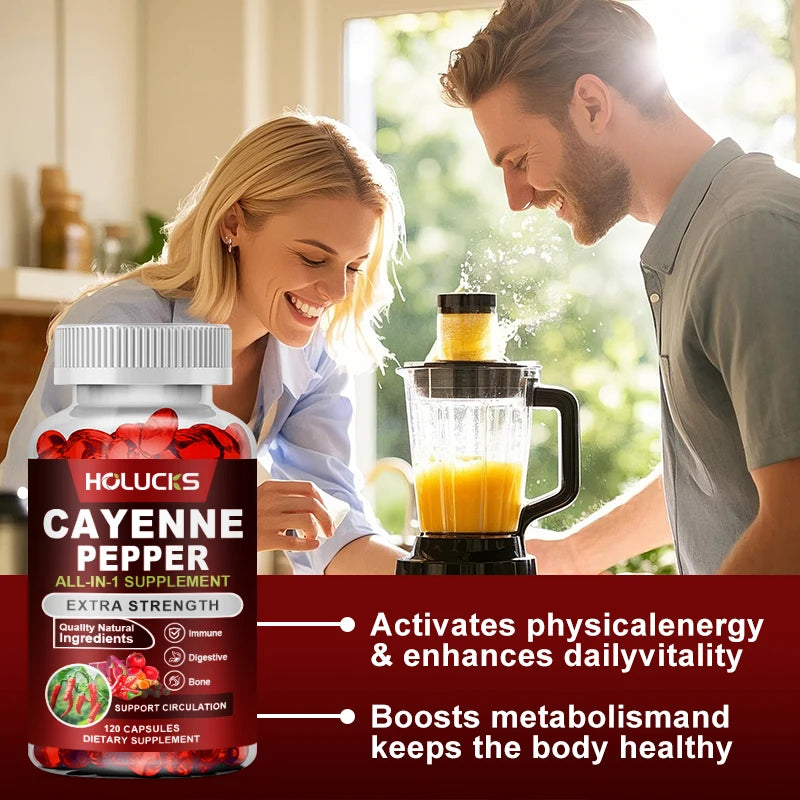 Cayenne Pepper Supplement with Organic Beet & Hawthorn | 60 Caps Herbal Supplement Qst