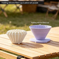 Bincoo Foldable Silicone Pour Over Coffee Dripper – Collapsible Pour Over Dripper Qst Purple 2pcs
