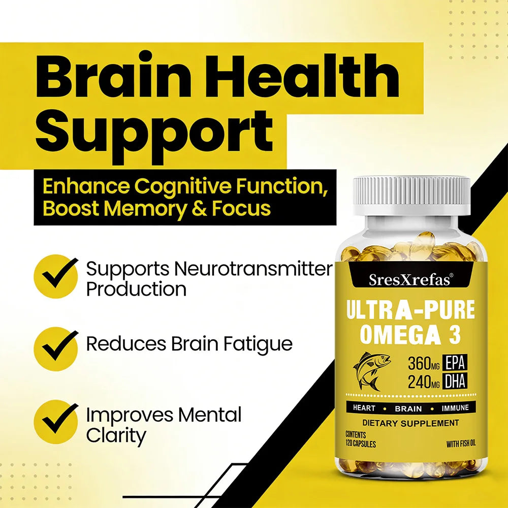 ZENVITALIZE Omega-3 Fish Oil 990mg | 360mg EPA 240mg DHA Fish Oil Supplement Qst