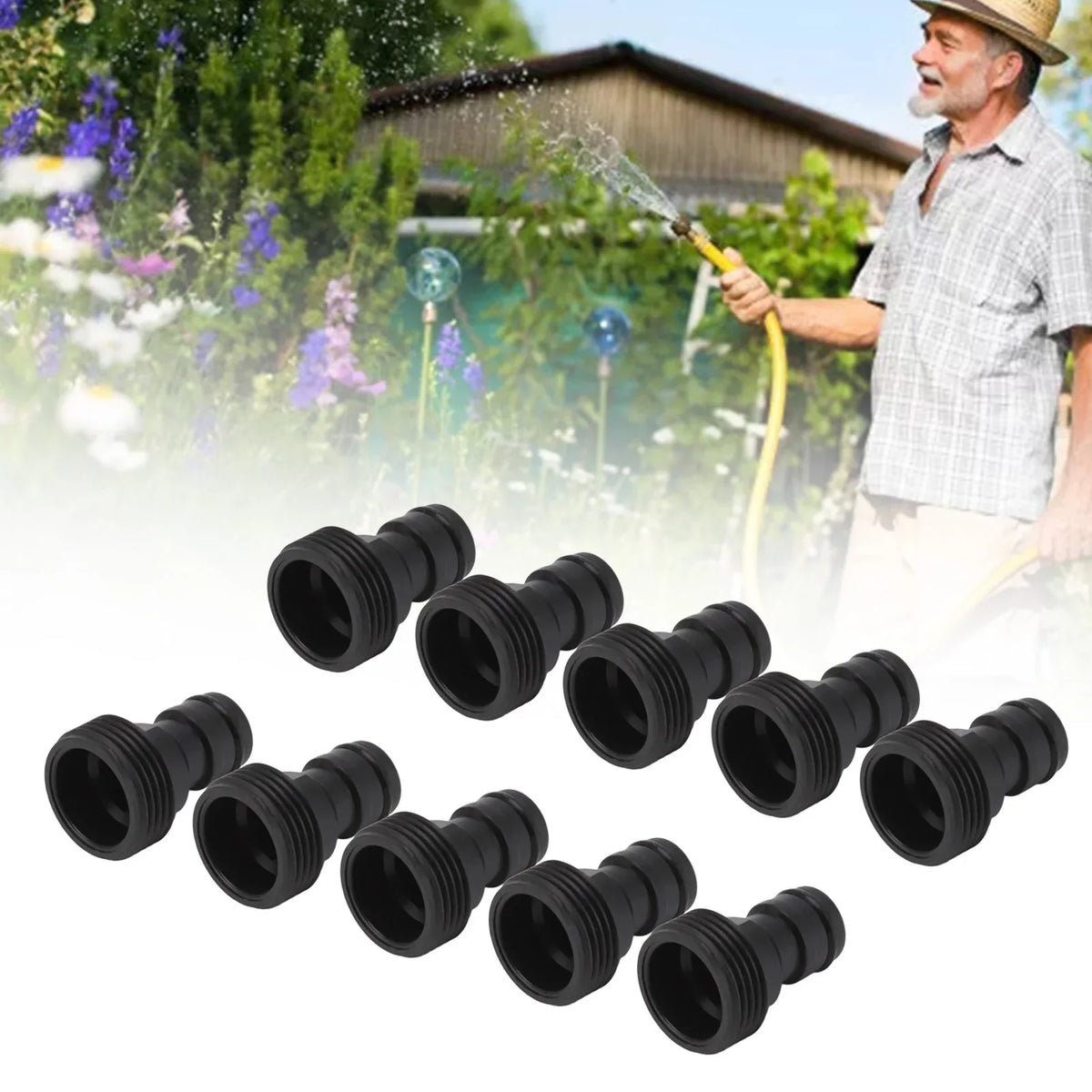 G3/4 Male Thread Hose Nipple Quick Coupler Tap Adapter 10-Pack Hose Quick Coupler Qme