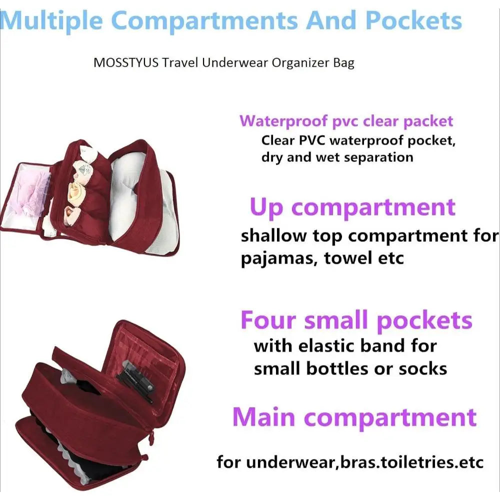 Portable Travel Storage Cube Bag – Underwear, Bra & Socks Travel Packing Cube Qme