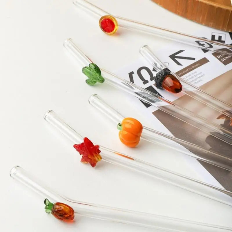 Flexible Glass Straw Set with Cleaning Brush – BPA-Free Glass Straw Set Qst