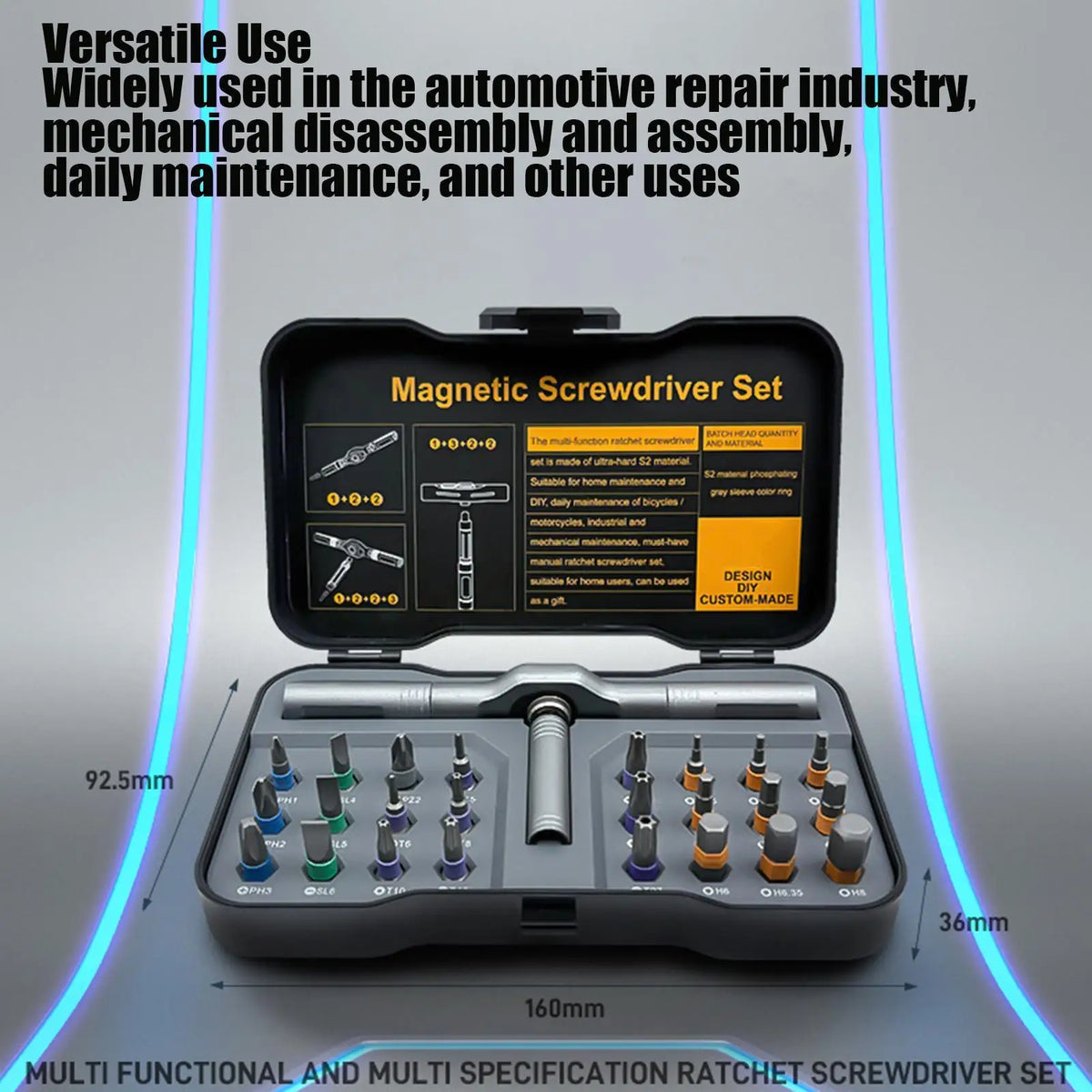 24-in-1 Magnetic Ratchet Screwdriver & Hex Wrench Set Ratchet Screwdriver Set Qme