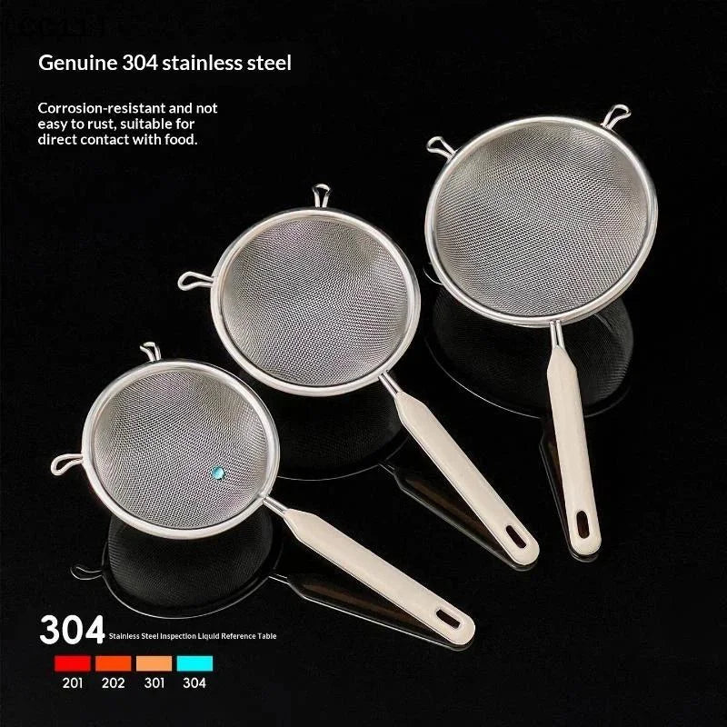 Stainless Steel Fine Mesh Strainer with Plastic Handle Fine Mesh Strainer Qme