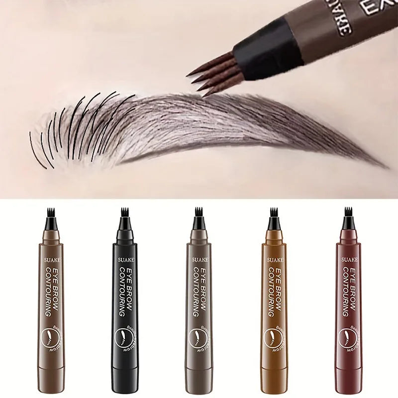 4-Point Waterproof Liquid Eyebrow Pencil | Long-Lasting Brow Pen Eyebrow Pencil Qme