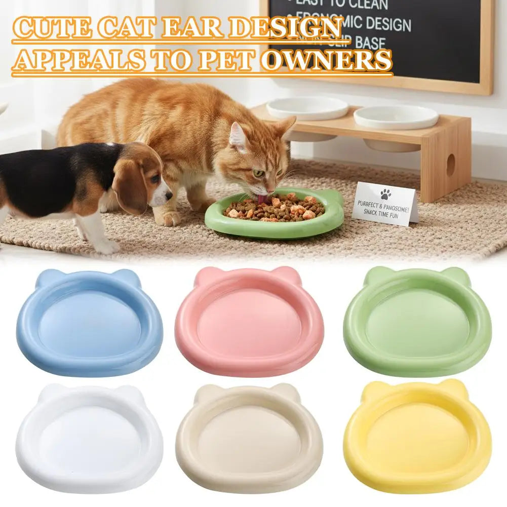 Cat-Shaped Wide Shallow Pet Food Bowl – Anti-Spill Cat Food Bowl Qme
