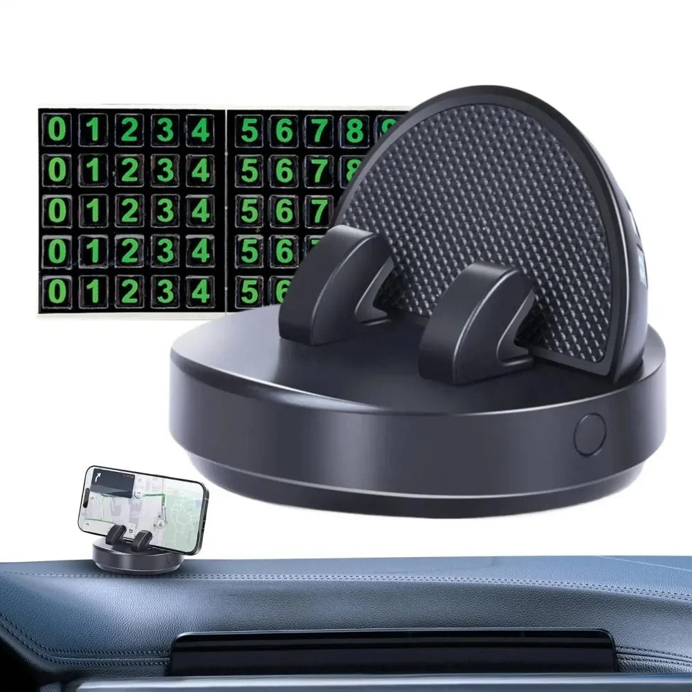 Car Dashboard Phone Holder 360° Adjustable Auto Mount – Black Car Phone Mount Qme