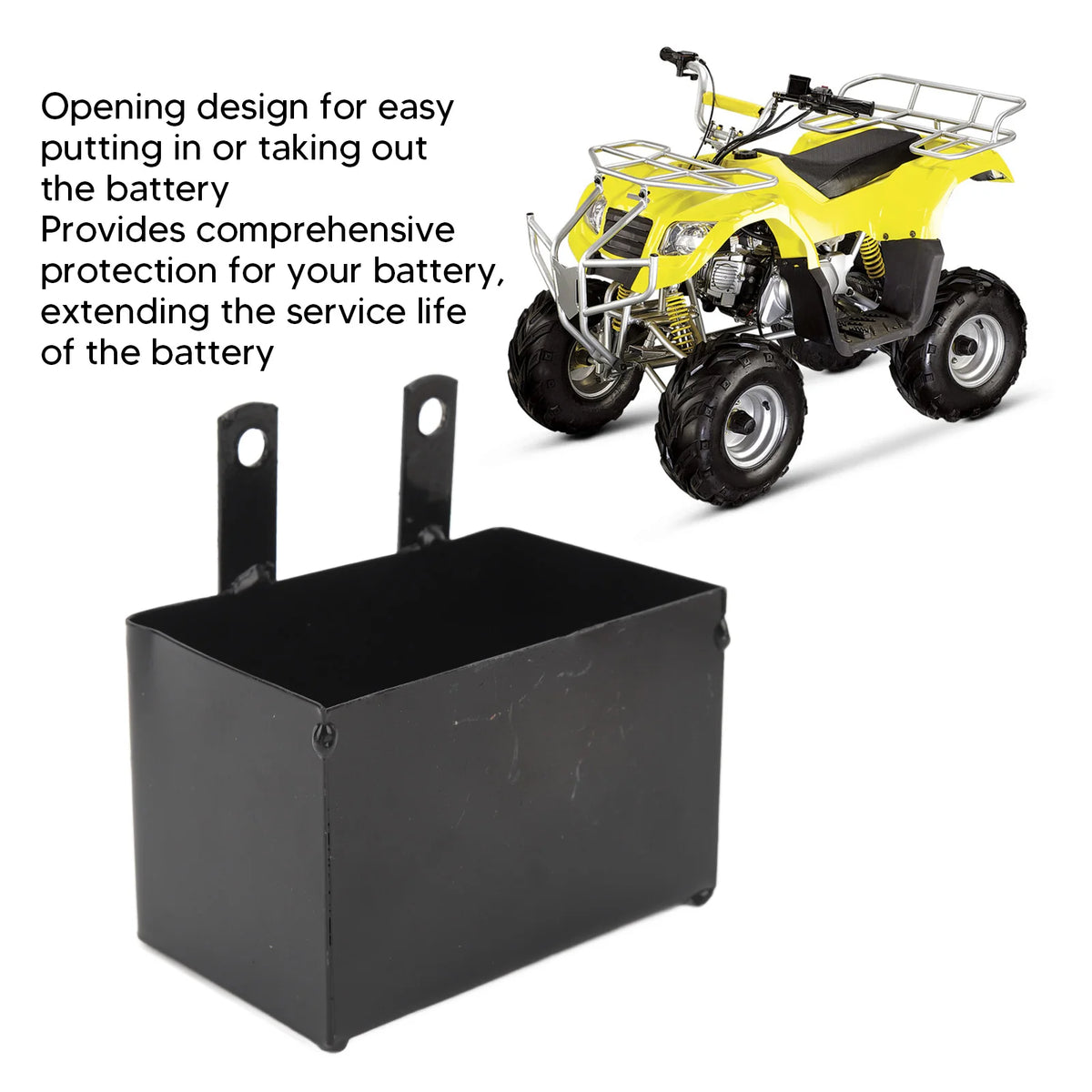 ATV Battery Carrier Case – Rustproof Iron Holder 50–125cc Bikes ATV Battery Holder Qst