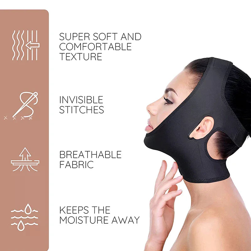 Face Lifting Strap Mask – Chin, Cheek & Neck Contouring Belt Face Contouring Mask Qme